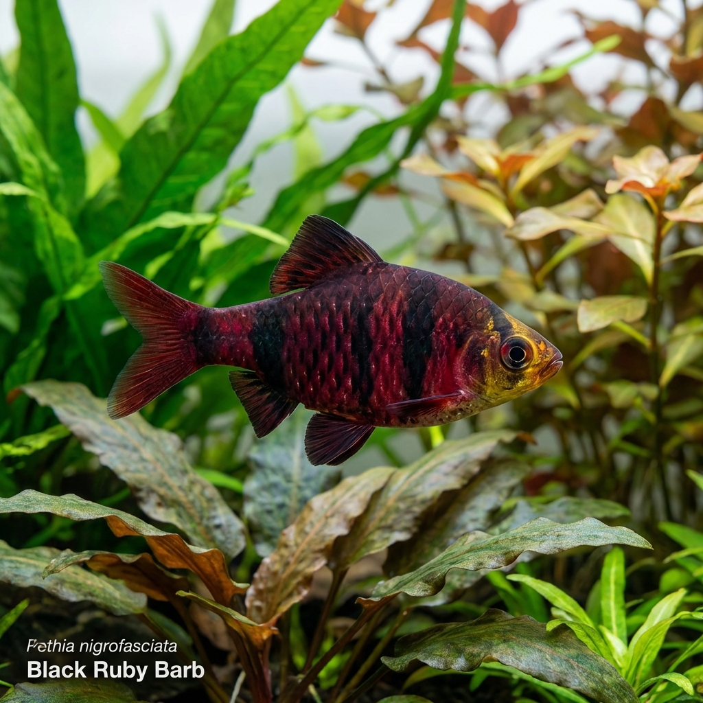 Black Ruby Barb (Pethia nigrofasciata)