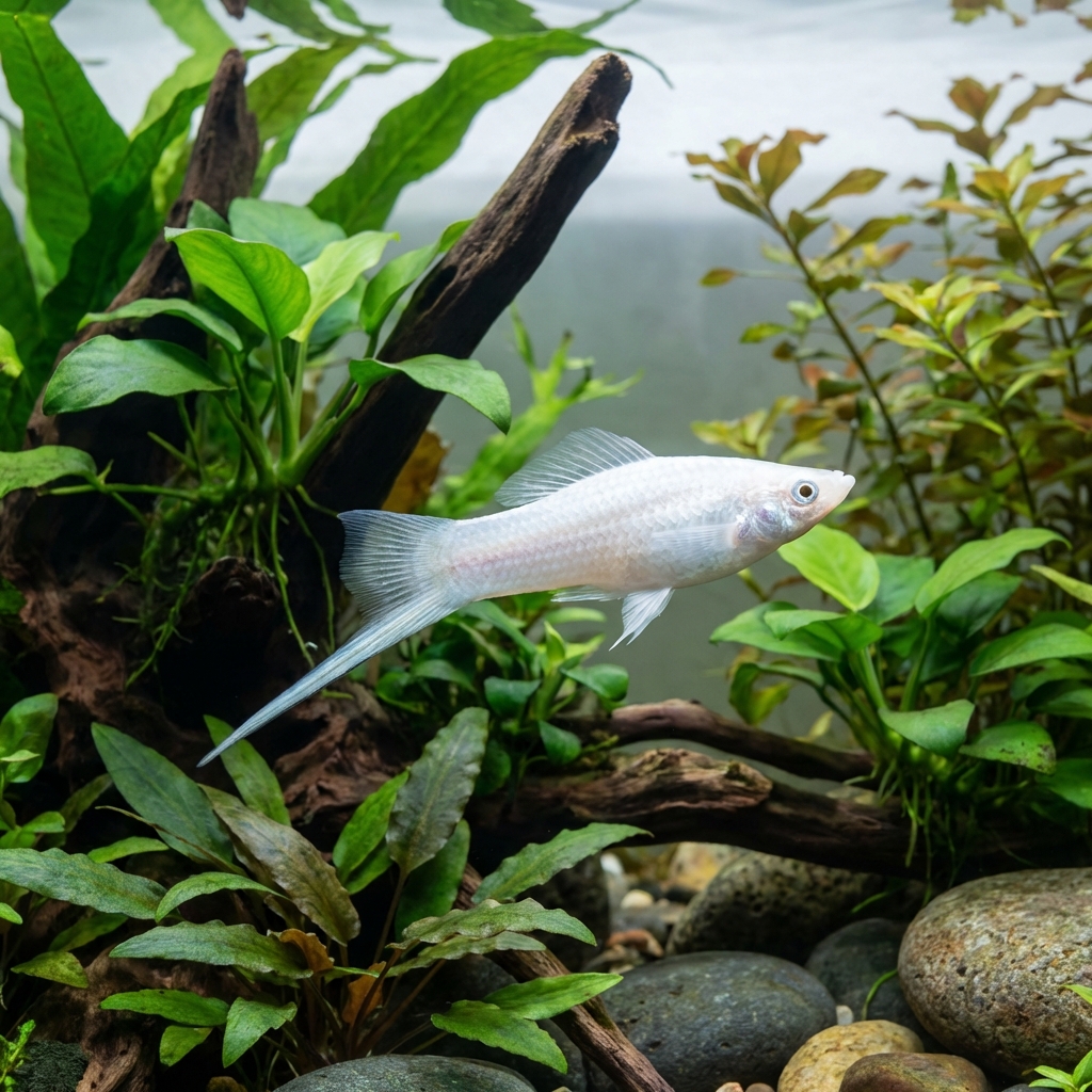 Platinum Swordtail (Xiphophorus hellerii var.)